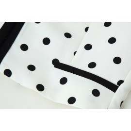 Women Clothing Fashionable All Match round Neck Polka Dot Short Jacket