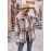 Autumn Winter Women Clothing Hooded Casual Coat Casual Mid Length Plaid Shirt for Women