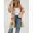 Autumn Winter Color Matching Slit Long Sleeve Coat Cardigan Sweater