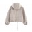 Autumn Fashionable All Match Plaid Hooded Zipper Office Jacket