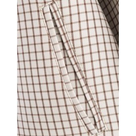 Autumn Fashionable All Match Plaid Hooded Zipper Office Jacket