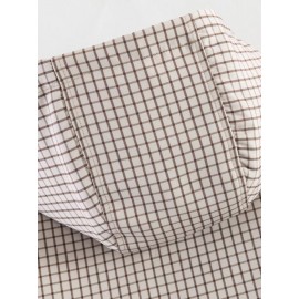 Autumn Fashionable All Match Plaid Hooded Zipper Office Jacket