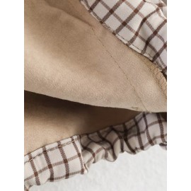 Autumn Fashionable All Match Plaid Hooded Zipper Office Jacket