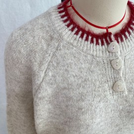 Multi Color Contrast Color Lock Sweater Half Cardigan Button Knitted Pullover Autumn Winter Women Sweater