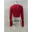 Hollow Out Cutout out Short Knitted Cardigan Women Sexy Flare Sleeve Solid Color Top