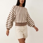 Autumn Winter Striped Long-Sleeved Sweater Sweater Pullover Top