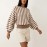 Autumn Winter Striped Long-Sleeved Sweater Sweater Pullover Top