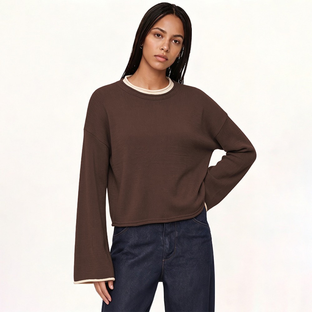 Autumn Winter Pullover Sweaters Women Clothing Loose Crew Neck Casual Knitwear for Women