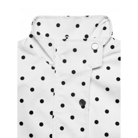 Autumn Winter Loose Long Sleeve Snap Fastener Cardigan Casual Polka Dot Coat Women Clothing
