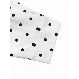 Autumn Winter Loose Long Sleeve Snap Fastener Cardigan Casual Polka Dot Coat Women Clothing
