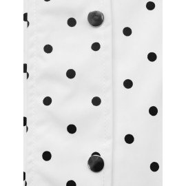 Autumn Winter Loose Long Sleeve Snap Fastener Cardigan Casual Polka Dot Coat Women Clothing