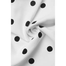 Autumn Winter Loose Long Sleeve Snap Fastener Cardigan Casual Polka Dot Coat Women Clothing