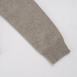 Autumn Winter Women Solid Color Minimal Casual Sweater Lightly Mature Stand Collar Zipper Coat