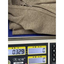 Autumn Winter Women Solid Color Minimal Casual Sweater Lightly Mature Stand Collar Zipper Coat