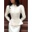 Vintage Court Jacquard Top Women Autumn Stand Collar Puff Sleeve Tight Waist Lotus Leaf Hem Thin Coat