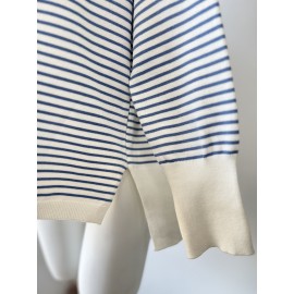 Striped Sweater Women Loose Lazy Chic Pullover Top