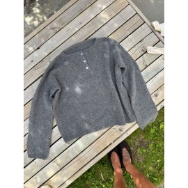 Idle round Neck Button Knitted Sweater Women Loose Long Sleeve Solid Color Pullover Autumn Winter Top Wool