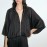 Women Clothing Autumn Loose All Matching Batwing Sleeve Black Short Jacket Coat