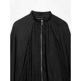 Women Clothing Autumn Loose All Matching Batwing Sleeve Black Short Jacket Coat