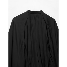 Women Clothing Autumn Loose All Matching Batwing Sleeve Black Short Jacket Coat