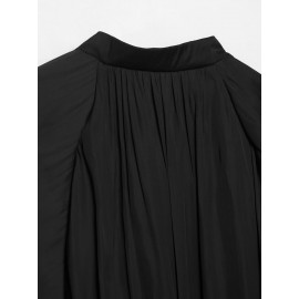 Women Clothing Autumn Loose All Matching Batwing Sleeve Black Short Jacket Coat