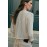 Women Clothing Autumn Gentle Fresh Beige Hollow Out Cutout Crocheted Short Sweater Women