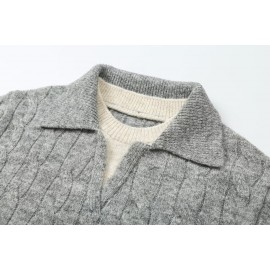 Sweater Thickened Thermal Base Knitwear Autumn Winter Collared Brand Top