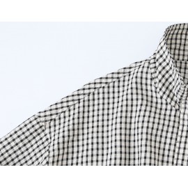 Women Clothing Early Autumn Casual Stand Collar Long Sleeve Plaid Bomber Jacket Zipper Coat