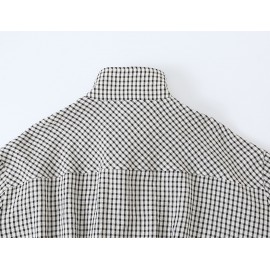 Women Clothing Early Autumn Casual Stand Collar Long Sleeve Plaid Bomber Jacket Zipper Coat