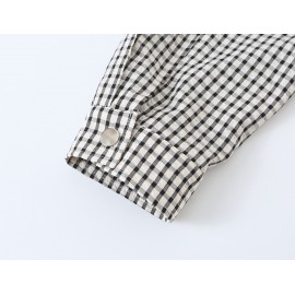 Women Clothing Early Autumn Casual Stand Collar Long Sleeve Plaid Bomber Jacket Zipper Coat