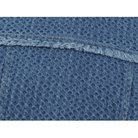 Autumn Women Polo Collar Frayed Hem Denim Jacket