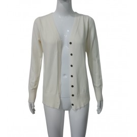 Women Clothing Solid Color Sweater Button Knitted Cardigan Fall Sweater Coat