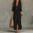 Women Elegant Button Collared Slit Elegant Dress