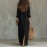Women Elegant Button Collared Slit Elegant Dress