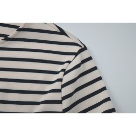 in Striped Long Sleeved T shirt Women Autumn Slim Fit Cardigan All Matching Top Women