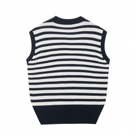 Women Clothing Summer Casual Office Striped Knitted Vest