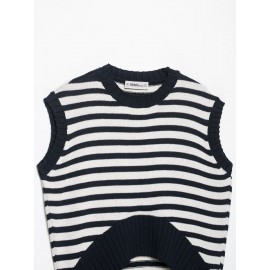 Women Clothing Summer Casual Office Striped Knitted Vest