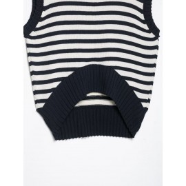 Women Clothing Summer Casual Office Striped Knitted Vest