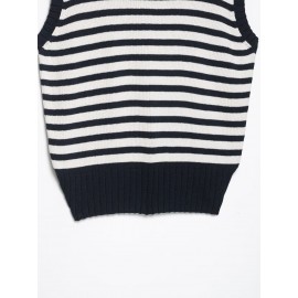 Women Clothing Summer Casual Office Striped Knitted Vest