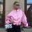 Fall Chinese Satin Coat Women Stand Collar Buckle Loose Lantern Sleeve National Design All Matching Top