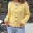 Autumn Winter Fresh Korean Solid Color Rib Fabric Sweater Coat for Women