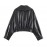 Women Clothing Autumn Winter Casual Long Sleeved Collared Faux Leather Buckle Coat