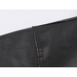 Women Clothing Autumn Winter Casual Long Sleeved Collared Faux Leather Buckle Coat