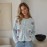 Floral Knitted Cardigan Frayed Neckline Single Breasted Three Dimensional Floral Coat Fresh