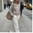 Retro Bow Jacquard Knitted Cardigan Wool Zipped round Neck Cardigan Sweater Top
