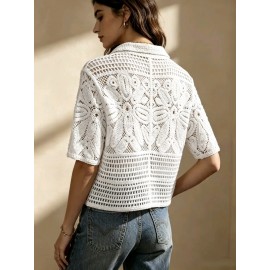 Women Knitted Summer Cropped Cardigan