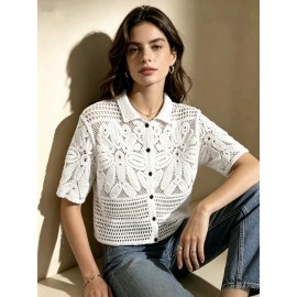 Women Knitted Summer Cropped Cardigan