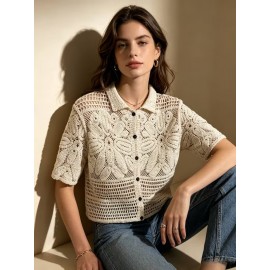 Women Knitted Summer Cropped Cardigan
