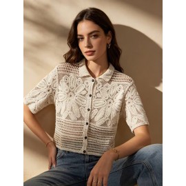 Women Knitted Summer Cropped Cardigan
