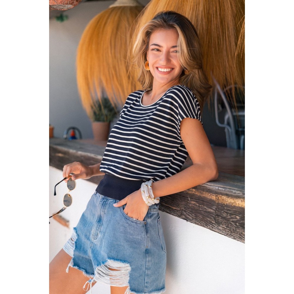 Fame Game Striped Top